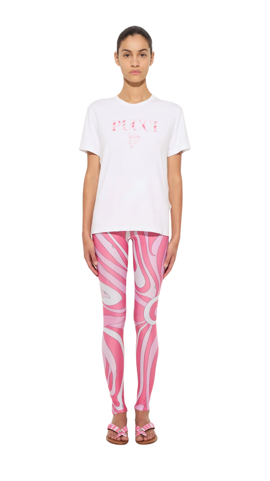Marmo Print Leggings in Pink