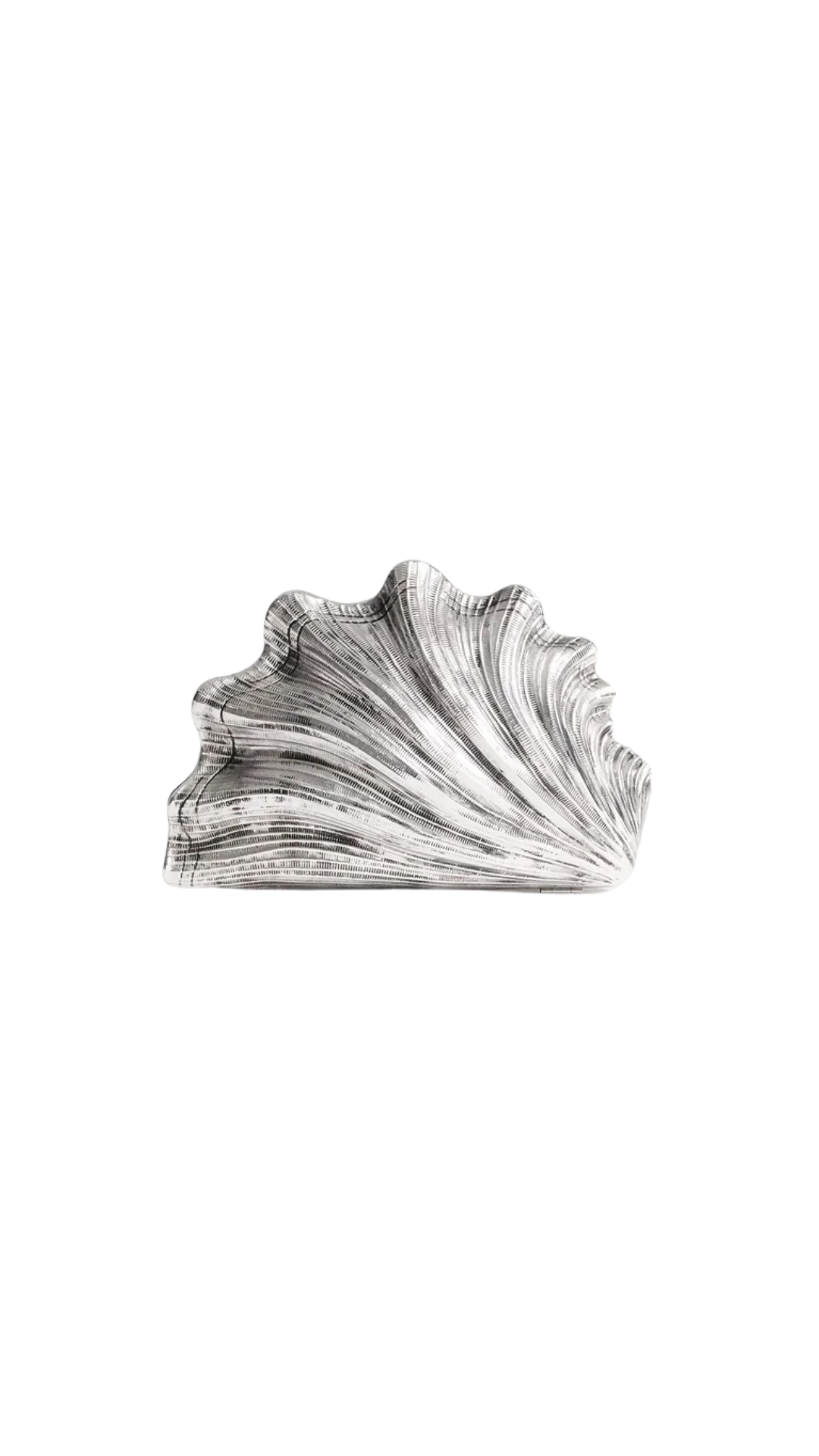 Shell Clutch in Vintage Silver
