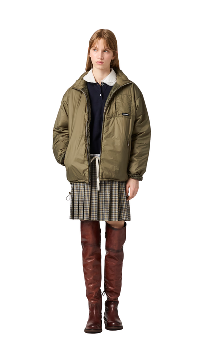 Medium-Weight Ripstop Down Jacket in Forest Green