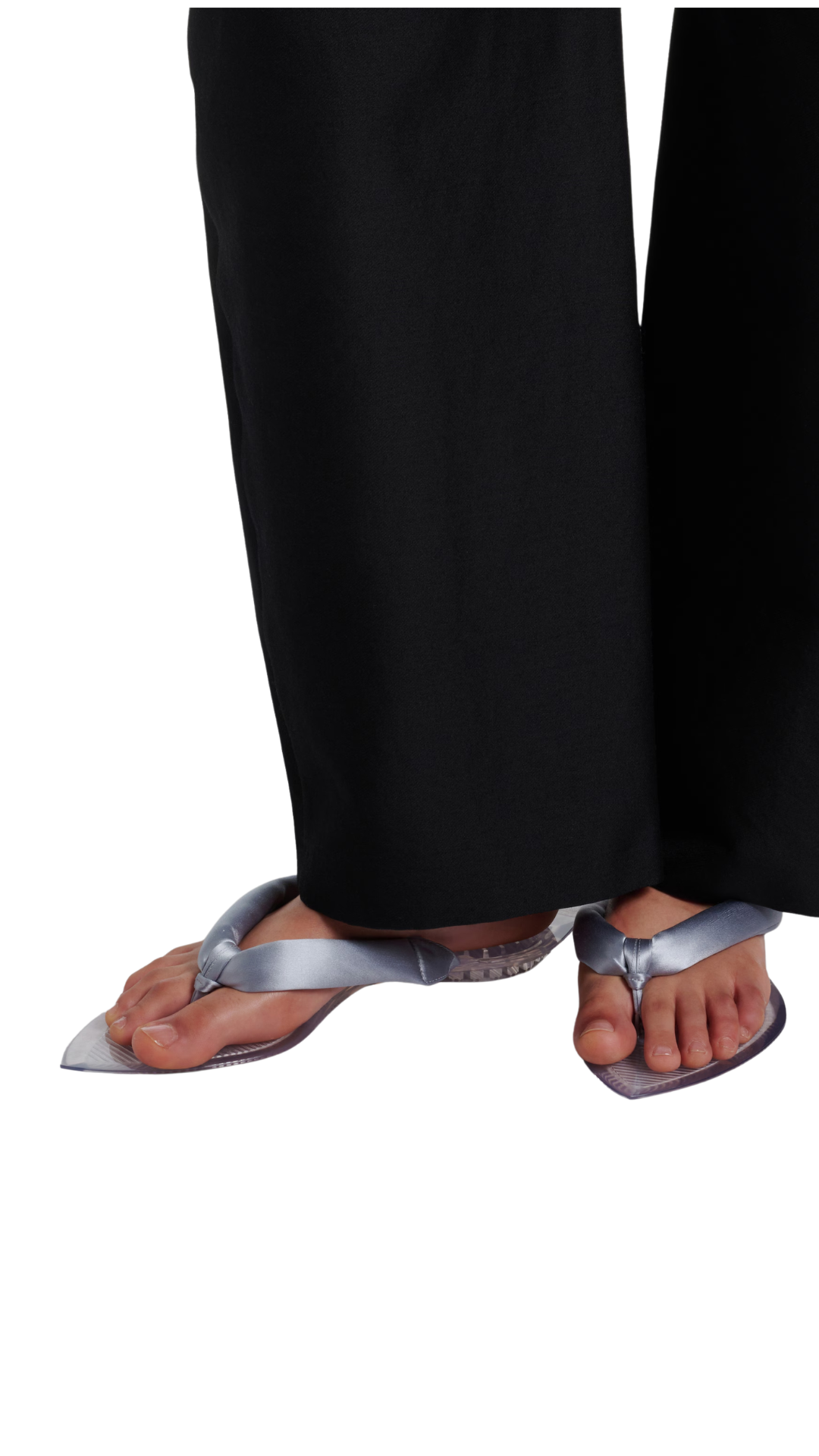 Invisible Thong in Silver Satin