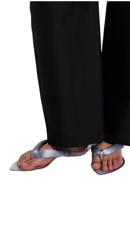 Invisible Thong in Silver Satin