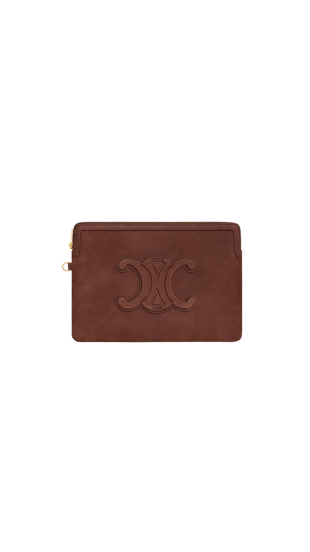Small Pouch With Strap Cuir Triomphe in Chestnut Grained Calfskin