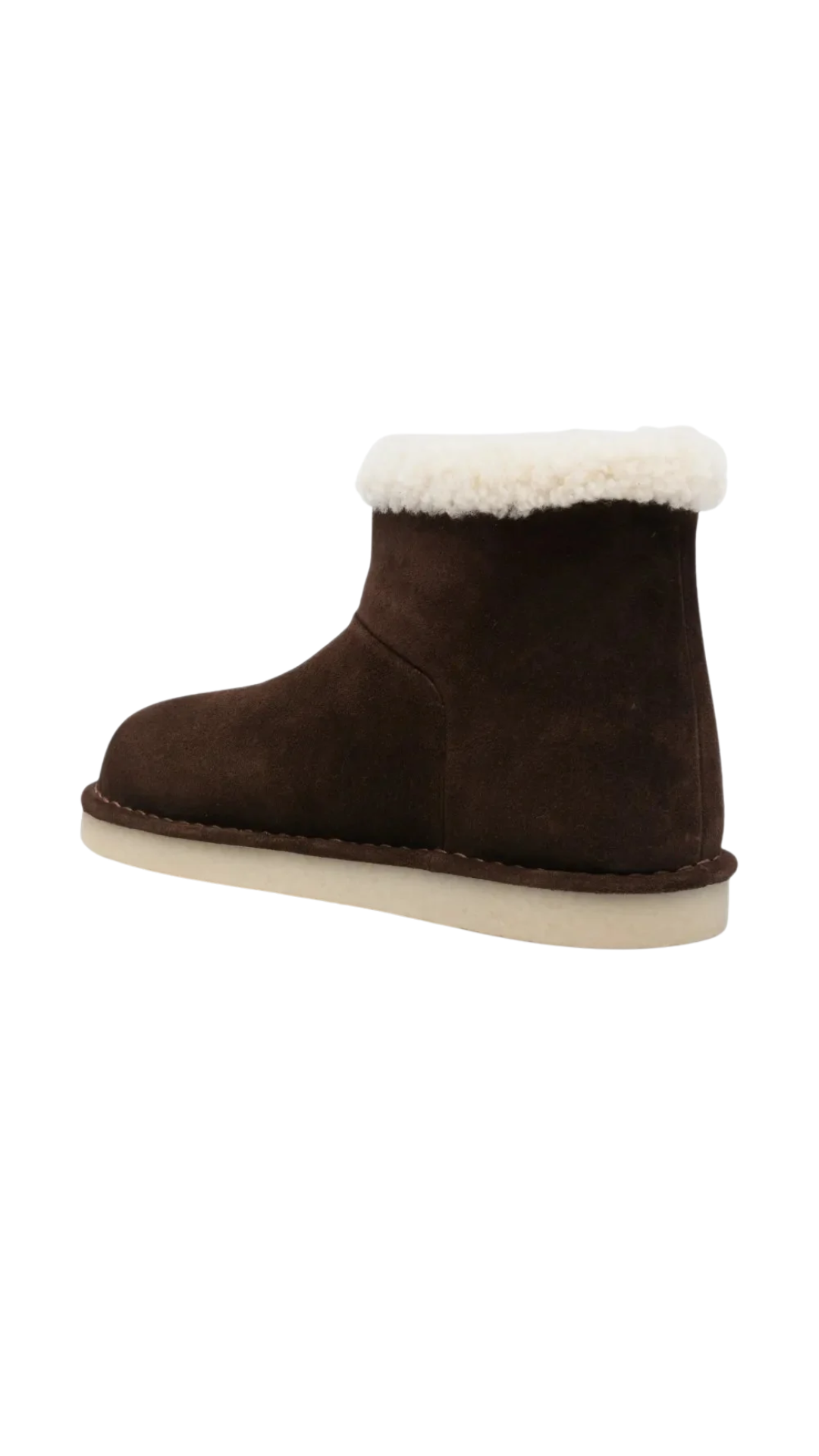 Suede and Shearling Booties in Brown