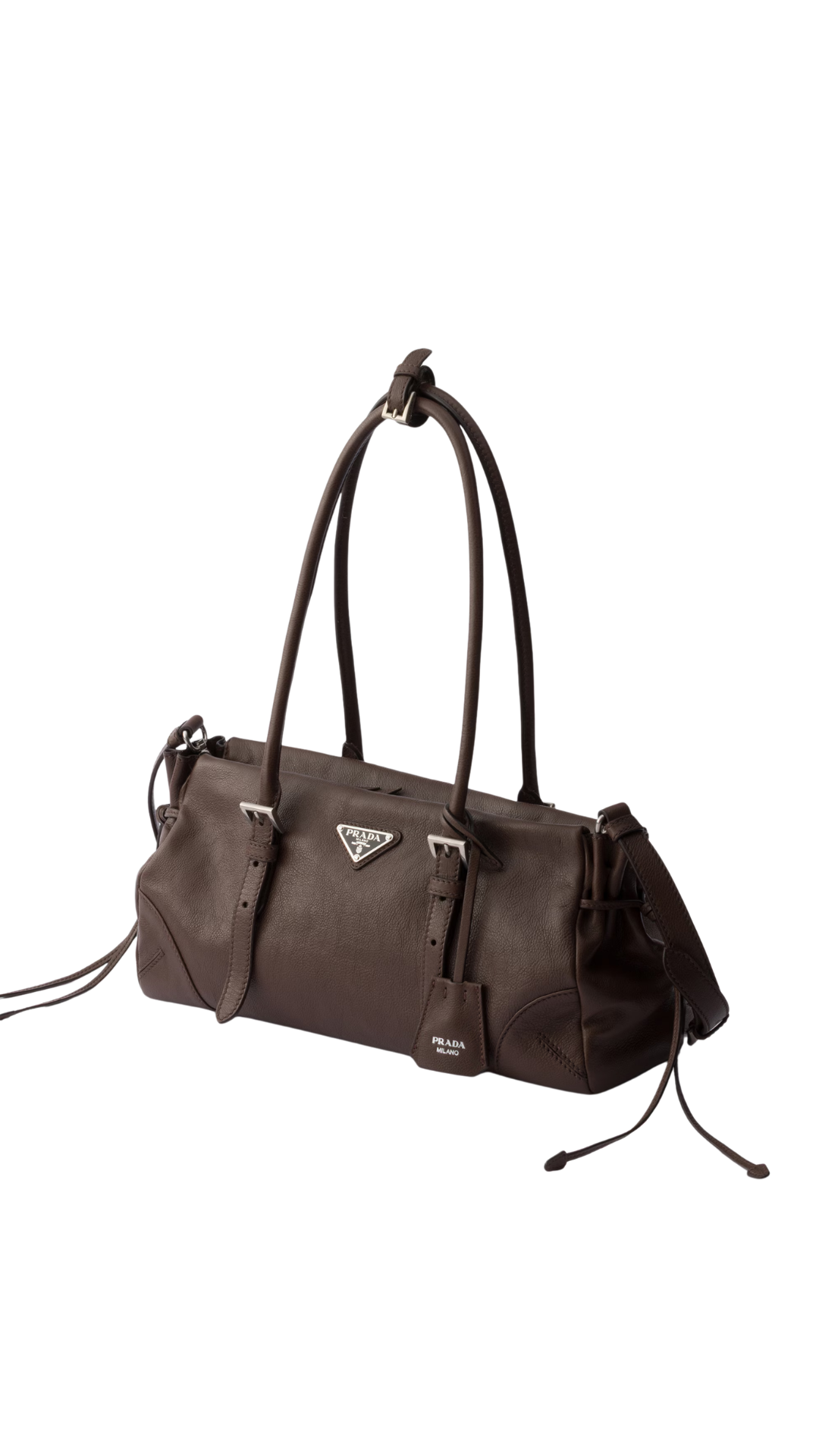 Prada Karin Medium Antiqued Leather Tote Bag in Cacao