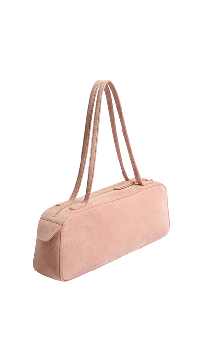Simona Shoulder Bag in Pink Suede Leather