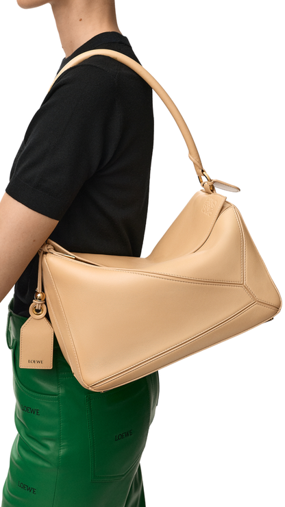 Medium Featherlight Puzzle Bag in Silk Beige Nappa Lambskin