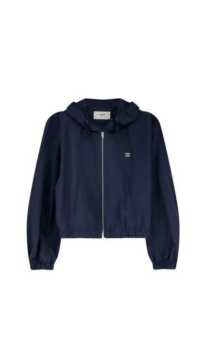 Windbreaker in Blue Navy Nylon