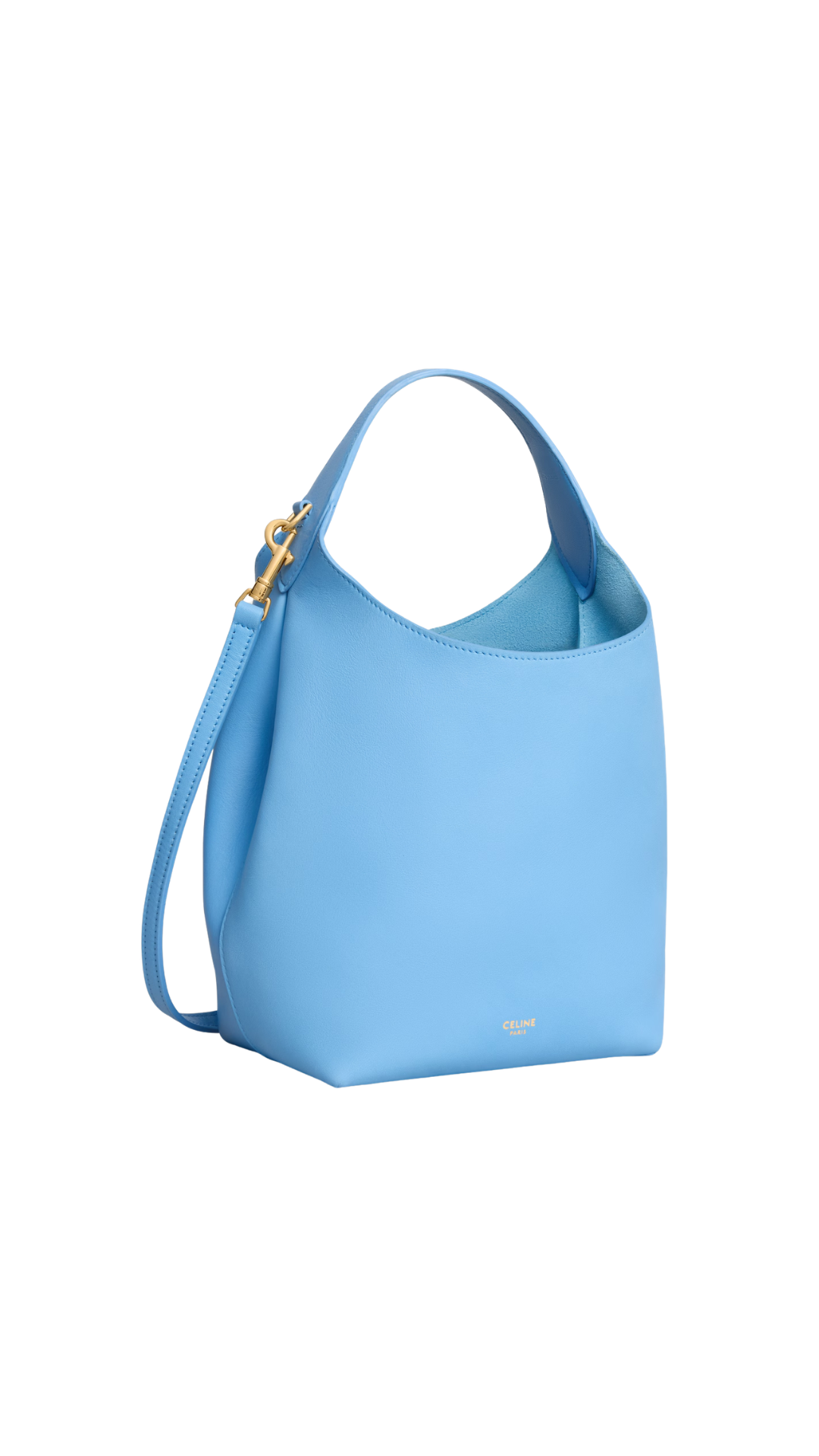 Small Hobo In Supple Smooth Calfskin in Sky Blue
