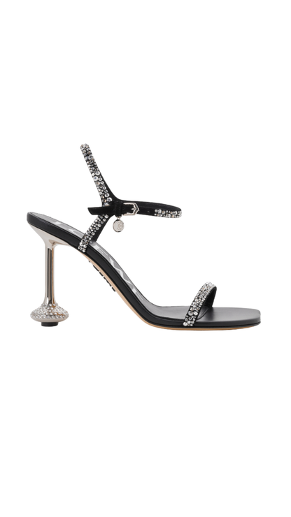 Toy sandal in Black/Silver Suede and Strass