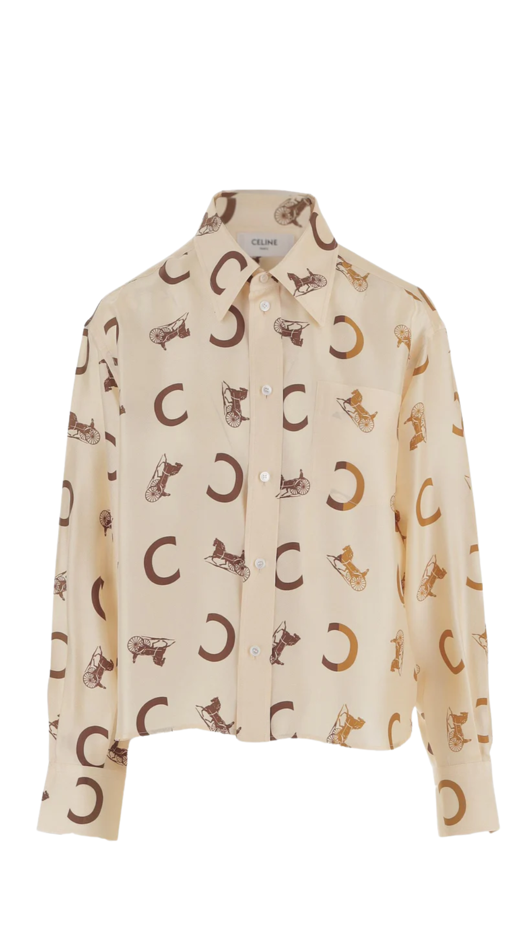 Cropped Shirt in Silk Twill