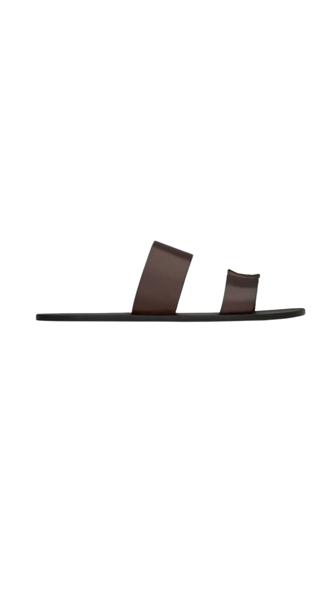 Babylone Slides in Ultra Dark Brown Smooth Leather