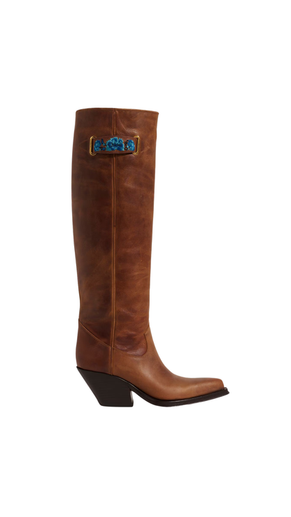 Azelan Cowboy Boots in Brown Leather