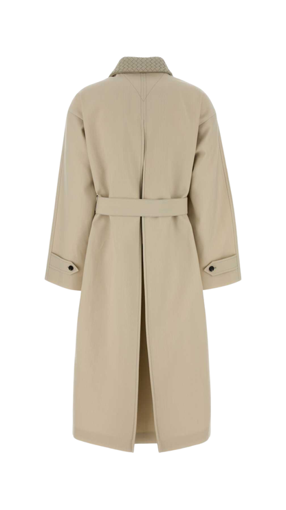 Cotton Trench Coat in Beige