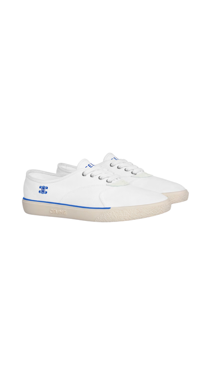 Alan Sneacker in White Canvas and Suede Calfskin