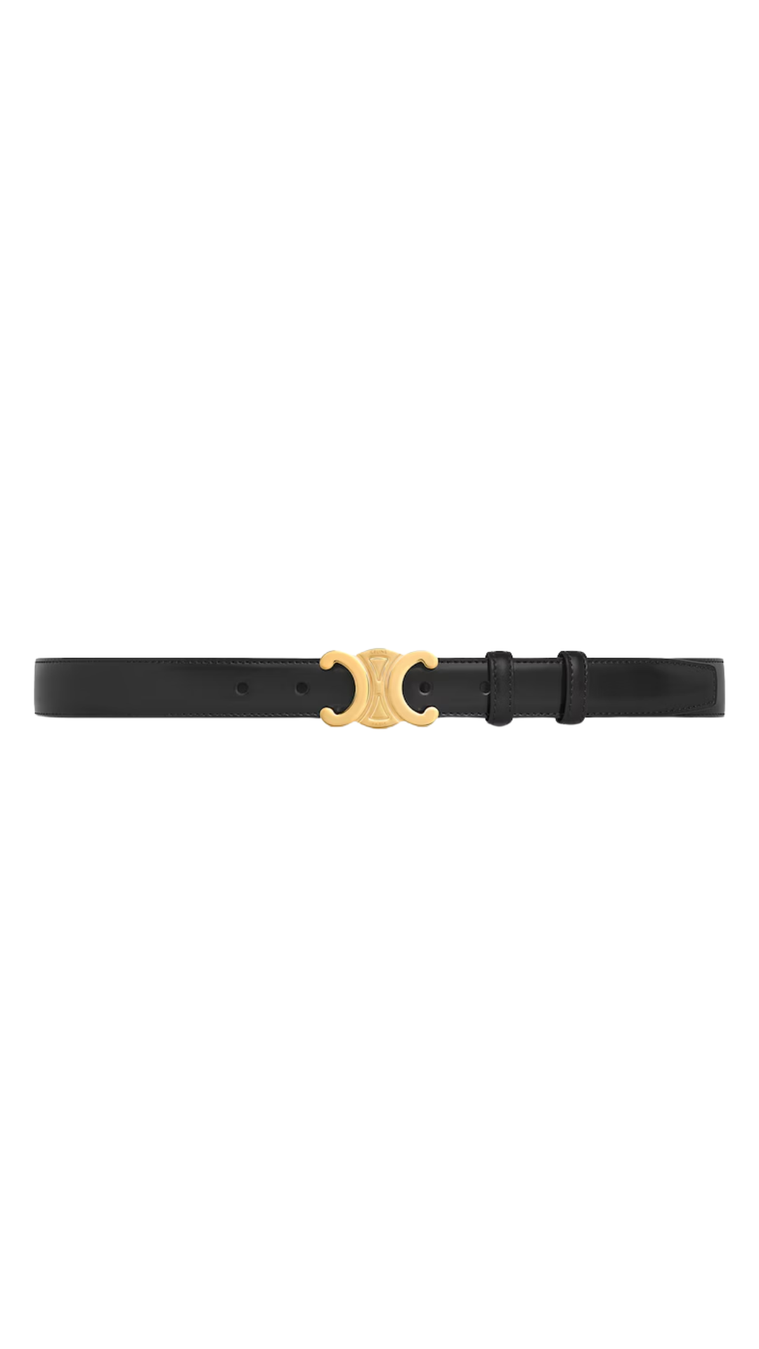 Triomphe Belt 25mm in Taurillon Leather in Black