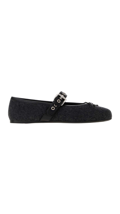 Ballerinas in Anthracite Gray Lamb