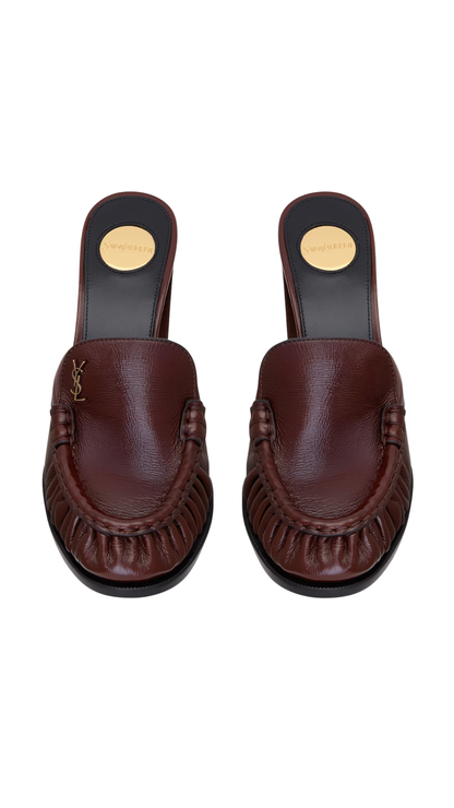 Le Loafer Mules in Vintage Bordeaux Smooth Leather