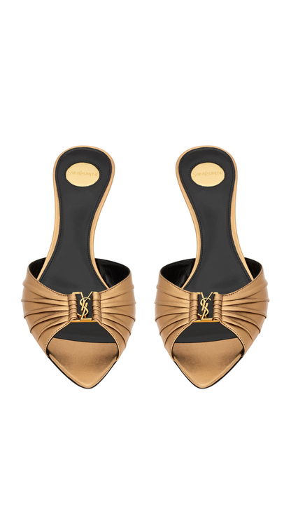 Babylone Mules in Metallic Leather