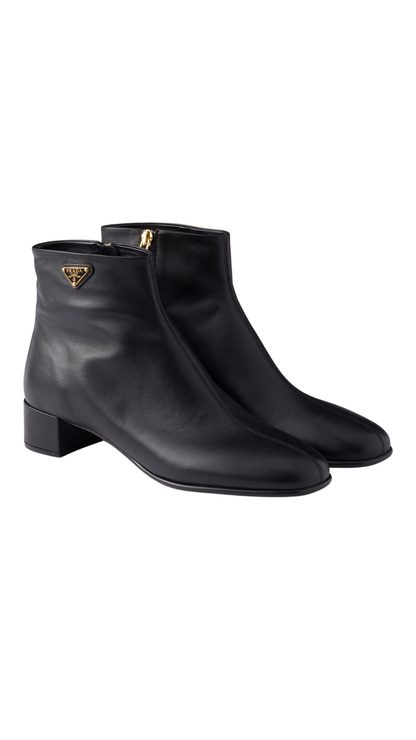 Nappa Leather Booties in Black