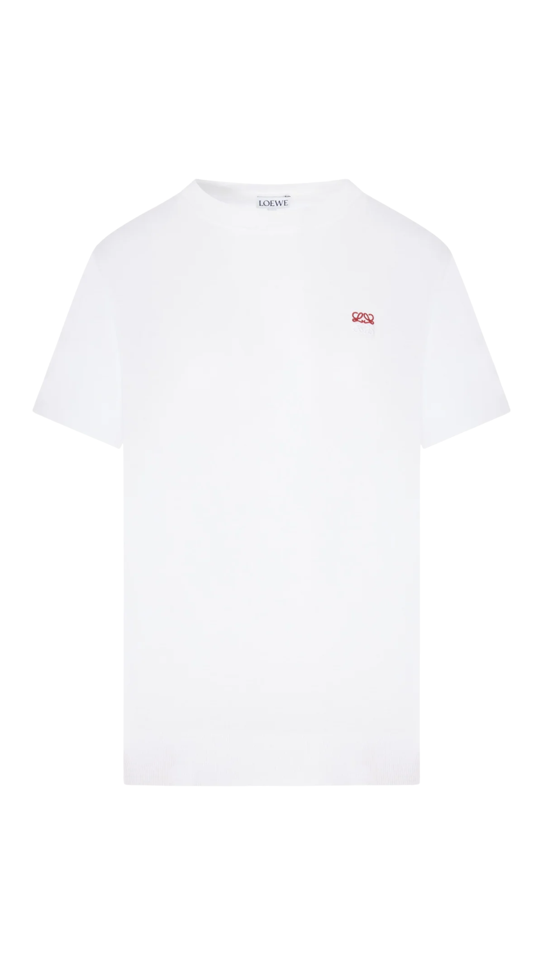 T-Shirt with Embroidered Anagram Logo in White