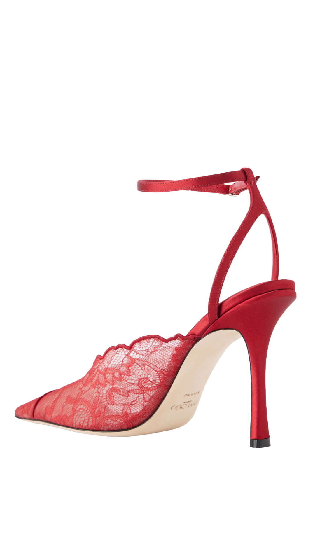 Faiz 100 Red Jimmy Choo Lace Pumps