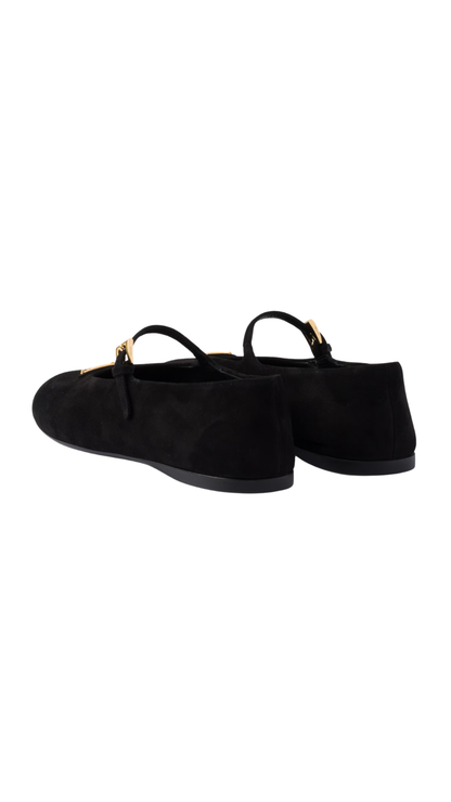 Suede ballerinas in Black