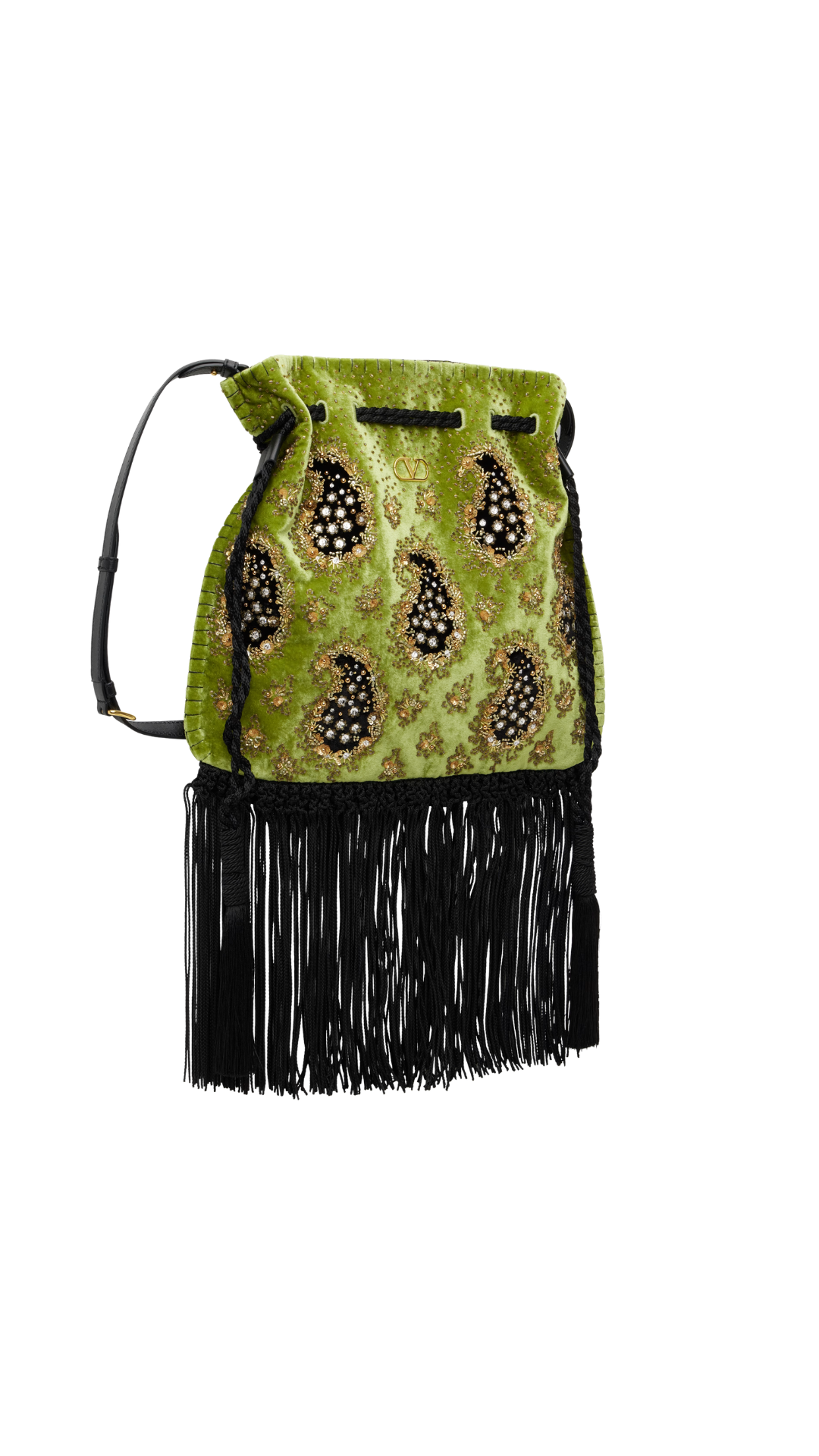 Nellicôte Bucket Bag in Green Velvet