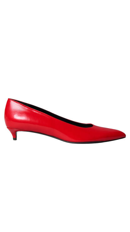 Kitten Pump in Chili Red Leather