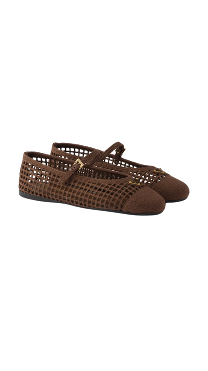 Crochet Ballerinas in Cocoa Brown