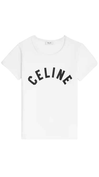 T-Shirt in Ribbed Cotton Jersey in White