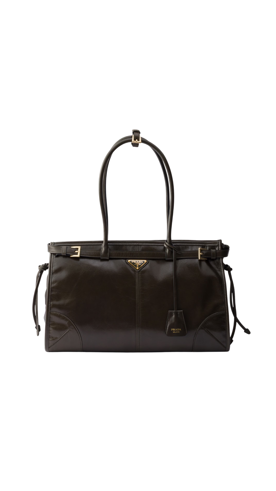 Prada Bonnie Large Leather Handbag  in Forest