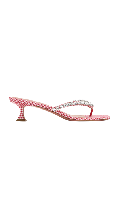Gigi Thong Sandal 45 Red And White Crystals