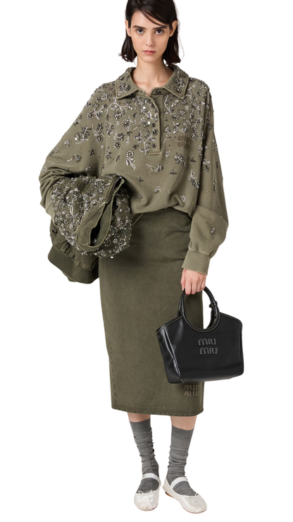 Ivy Leather Bag in Black