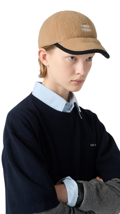 Fleece Baseball Cap in Camel Brown