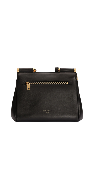 Small My Sicily Handbag in Black Plongé Calfskin