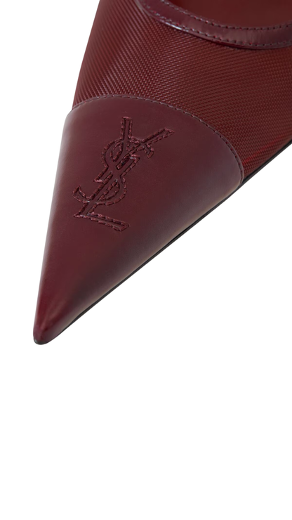 Renée Slingback Pumps in Vintage Bordeaux Mesh