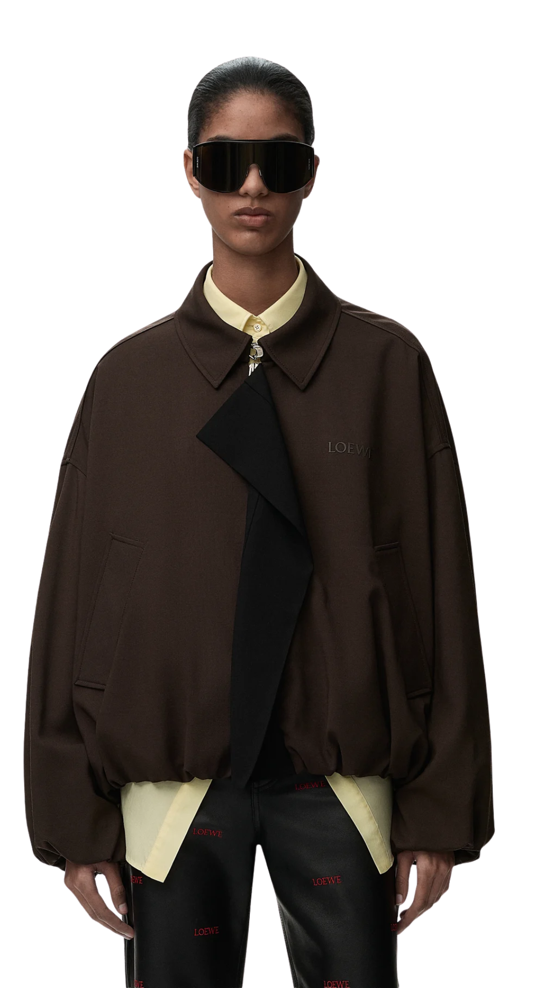 Jacket in Brown Viscose and Wool Blend