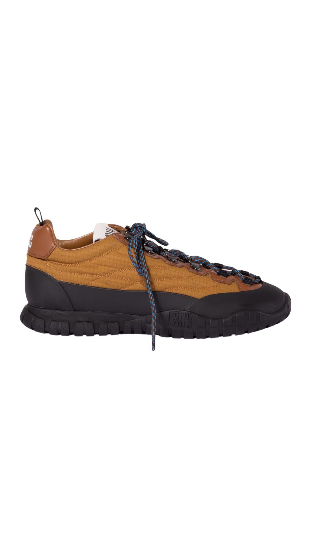 Tyre Technical Fabric and Leather Sneakers in Mustard