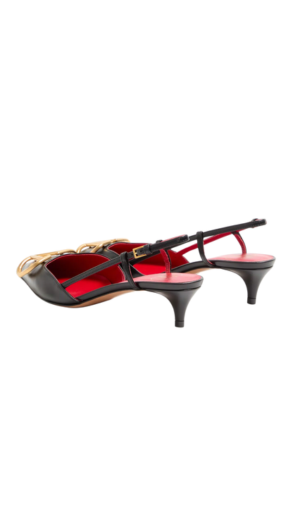 VLogo Signature Calfskin Slingback Pump 40Mm in Black