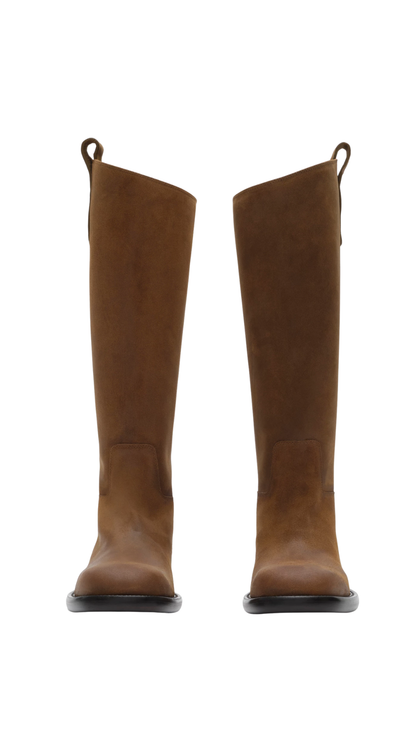 Suede Cavalier Boots in Boat Brown