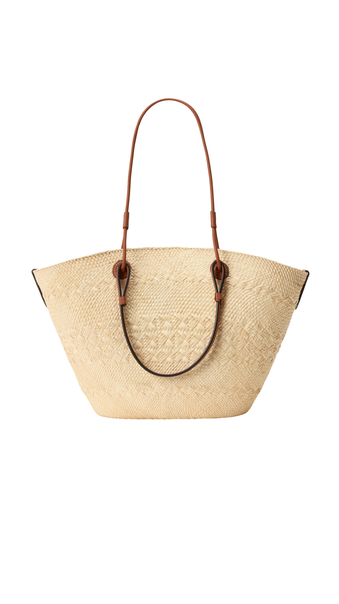 Medium Anagram Basket Bag in Iraca Palm and Calfskin