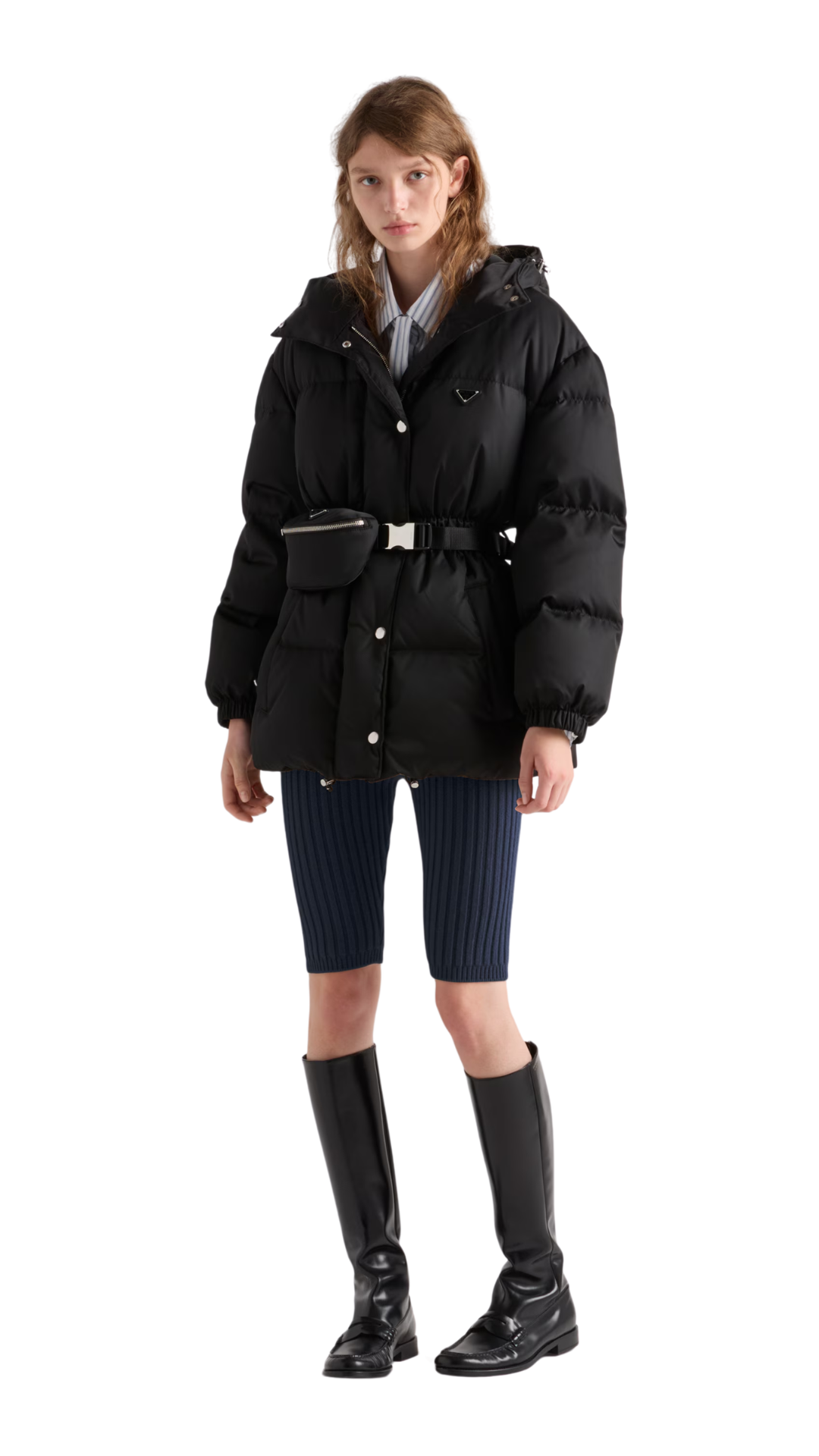 Re-Nylon Down Jacket in Black