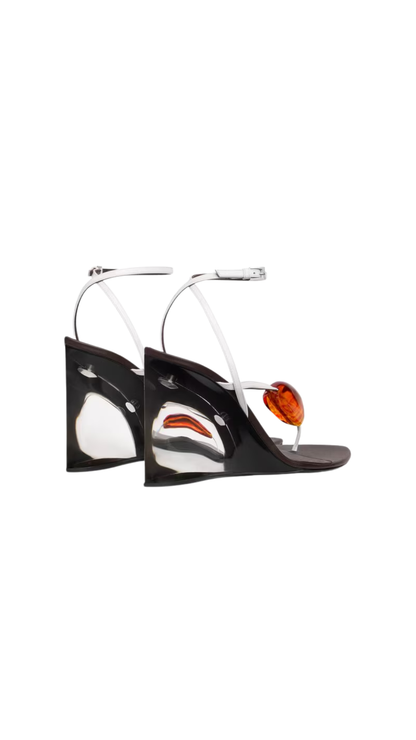 Invisible Jewel Wedge Sandals