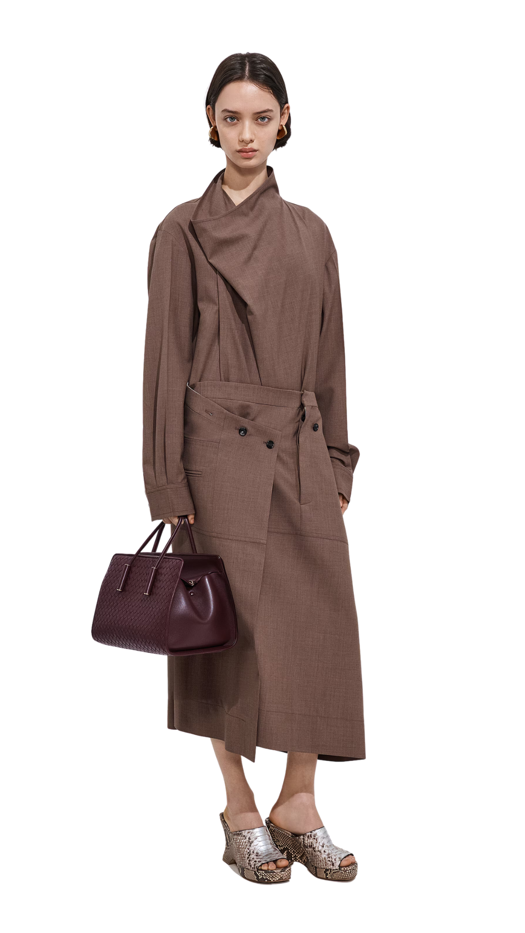 Small Barbara Tote in Deep Mahogany