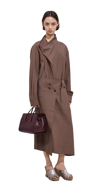 Small Barbara Tote in Deep Mahogany
