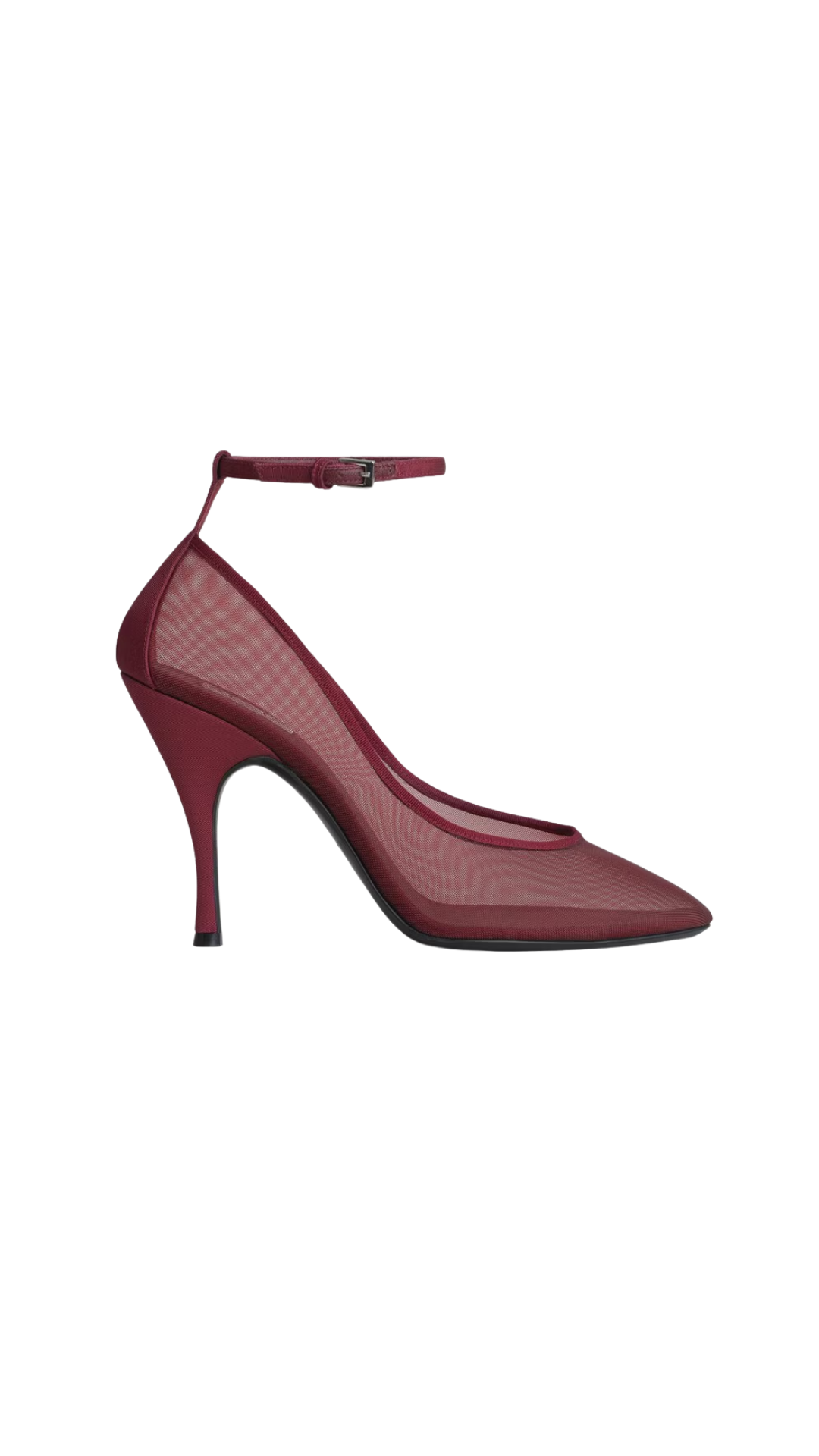 Strappy Pumps in Bordeaux Mesh