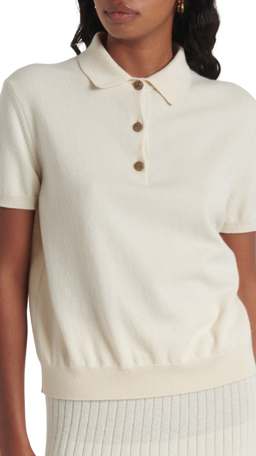 Cashmere Polo Shirt in White