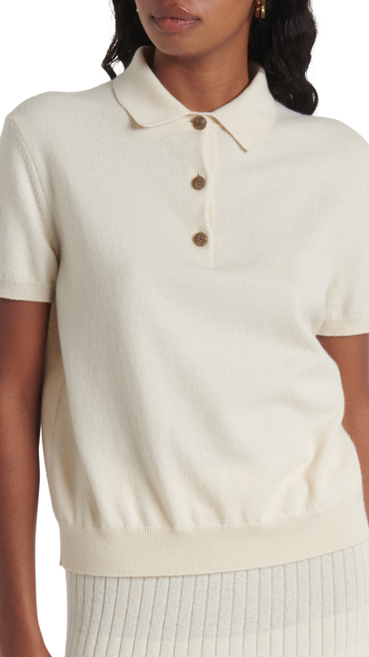 Cashmere Polo Shirt in White