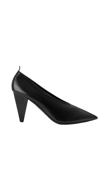 Origami Cubic Pump in Black Lambskin