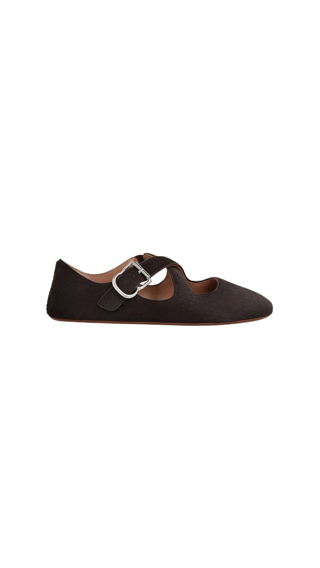 Criss Cross Ballet Flats in Brown